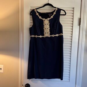 Lilly Pulitzer Navy Dress with Gold Details